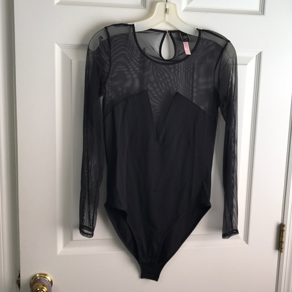 Victoria’s Secret sheer black bodysuit in m